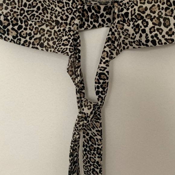 Como Black Crop Top Animal Print Top - Picture 9 of 13